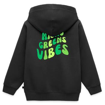 MICROGREENS VIBES | Urban Farmer Micro Gardening - Kids Premium Organic Zip-up Hoodie - black - Back - AI Model Kid Male (0cm)