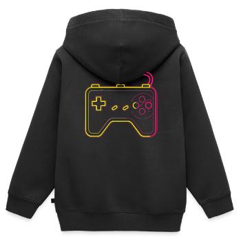 Retro Gaming Controller - Kinder Premium Organic Zip Hoodie - Schwarz - Hinten - AI Model Kid Male (0cm)
