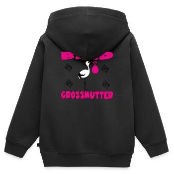 KAHLE GROSSMUTTER - Kinder Premium Organic Zip Hoodie - Schwarz - Hinten - AI Model Kid Male (0cm)