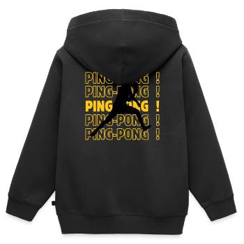 ping-pong ping ping ping-pong - Sweat Premium à capuche zippé enfant bio - noir - Dos - AI Model Kid Male (0cm)