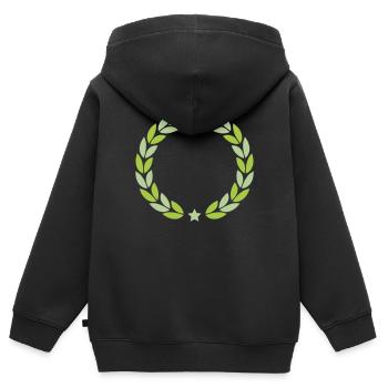 lorbeerkranz - Kinder Premium Organic Zip Hoodie - Schwarz - Hinten - AI Model Kid Male (0cm)
