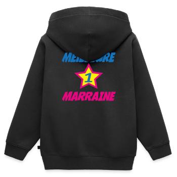 BESTE STORY - Kinder Premium Organic Zip Hoodie - Schwarz - Hinten - AI Model Kid Male (0cm)