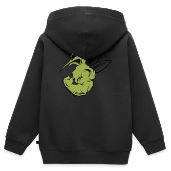starke mücke 02 - Kinder Premium Organic Zip Hoodie - Schwarz - Hinten - AI Model Kid Male (0cm)