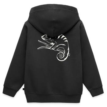 Copie amusante de Caméléon - Sweat Premium à capuche zippé enfant bio - noir - Dos - AI Model Kid Male (0cm)