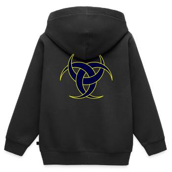 Emblème de Diane II - Sweat Premium à capuche zippé enfant bio - noir - Dos - AI Model Kid Male (0cm)