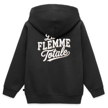 La flemme totale - Sweat Premium à capuche zippé enfant bio - noir - Dos - AI Model Kid Male (0cm)