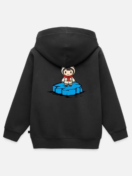 eskimo girl eisscholle - Kinder Premium Organic Zip Hoodie - Schwarz