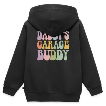 Gemeinsam schrauben mit Papa - Kinder Premium Organic Zip Hoodie - Schwarz - Hinten - AI Model Kid Male (0cm)