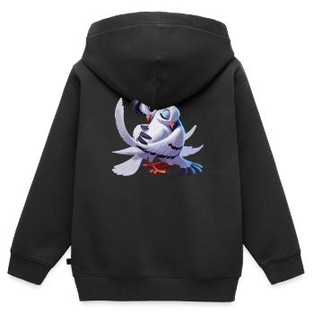 Turteltauben - Kinder Premium Organic Zip Hoodie - Schwarz - Hinten - AI Model Kid Male (0cm)