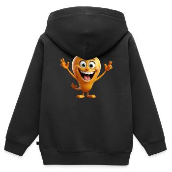 Funny cartoon - Kinder Premium Organic Zip Hoodie - Schwarz - Hinten - AI Model Kid Male (0cm)