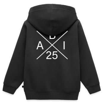 ABI 25 - Abitur 2025 - Geschenk zum Abitur - Kinder Premium Organic Zip Hoodie - Schwarz - Hinten - AI Model Kid Male (0cm)