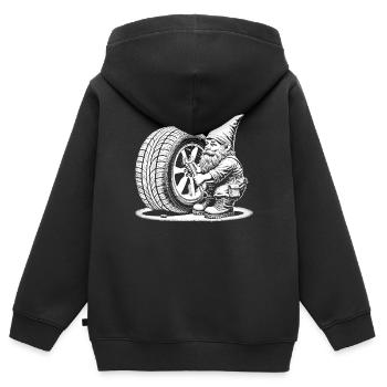 Atelier de pneus - Sweat Premium à capuche zippé enfant bio - noir - Dos - AI Model Kid Male (0cm)