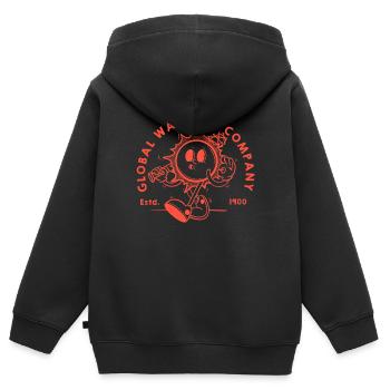 Global warming 2 - Kids Premium Organic Zip-up Hoodie - black - Back - AI Model Kid Male (0cm)