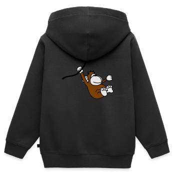 ape - Kids Premium Organic Zip-up Hoodie - black - Back - AI Model Kid Male (0cm)
