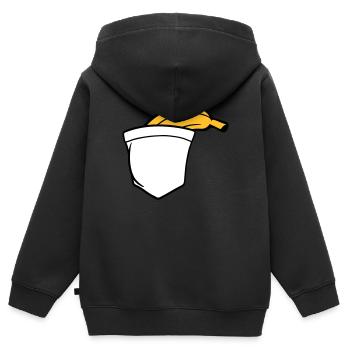 banane obst lustig gesund essen hunger lecker tasc - Kinder Premium Organic Zip Hoodie - Schwarz - Hinten - AI Model Kid Male (0cm)