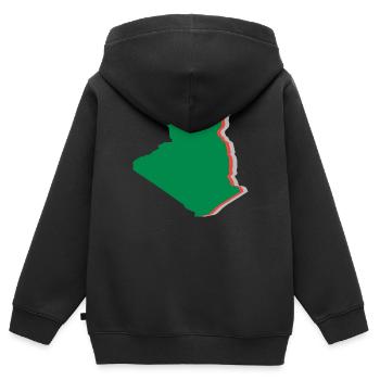 Algerien - Kinder Premium Organic Zip Hoodie - Schwarz - Hinten - AI Model Kid Male (0cm)