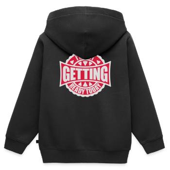 ne pas se préparer aujourd’hui - Sweat Premium à capuche zippé enfant bio - noir - Dos - AI Model Kid Male (0cm)