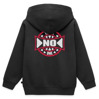 trust no one Zitat - Kinder Premium Organic Zip Hoodie - Schwarz - Hinten - AI Model Kid Male (0cm)