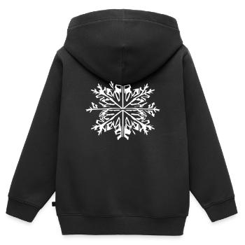 Schneeflocke Schnee Winter Weihnachten Vektor 7 - Kinder Premium Organic Zip Hoodie - Schwarz - Hinten - AI Model Kid Male (0cm)