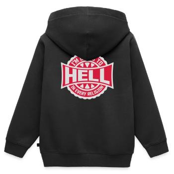 Aller en enfer - Sweat Premium à capuche zippé enfant bio - noir - Dos - AI Model Kid Male (0cm)