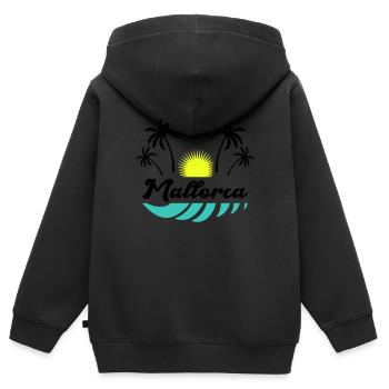 Majorque - Sweat Premium à capuche zippé enfant bio - noir - Dos - AI Model Kid Male (0cm)