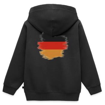 Deutschland Flagge Deutschland - Kinder Premium Organic Zip Hoodie - Schwarz - Hinten - AI Model Kid Male (0cm)