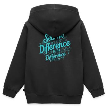 Badestrand & Meer plastikfrei gegen Verschmutzung - Kinder Premium Organic Zip Hoodie - Schwarz - Hinten - AI Model Kid Male (0cm)