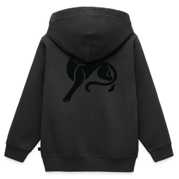 panther - Kinder Premium Organic Zip Hoodie - Schwarz - Hinten - AI Model Kid Male (0cm)