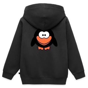 corbeau bande dessinée oiseau se tient debout peeps humour de dessin animé drôle - Sweat Premium à capuche zippé enfant bio - noir - Dos - AI Model Kid Male (0cm)