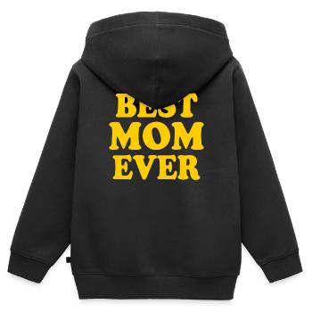 Best mom ever - Kinder Premium Organic Zip Hoodie - Schwarz - Hinten - AI Model Kid Male (0cm)