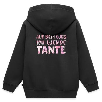 Tante ich werde Tante - Kinder Premium Organic Zip Hoodie - Schwarz - Hinten - AI Model Kid Male (0cm)