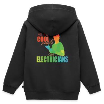 Elektriker - Kinder Premium Organic Zip Hoodie - Schwarz - Hinten - AI Model Kid Male (0cm)