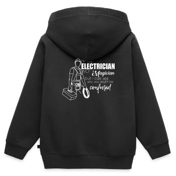 Elektriker - Kinder Premium Organic Zip Hoodie - Schwarz - Hinten - AI Model Kid Male (0cm)