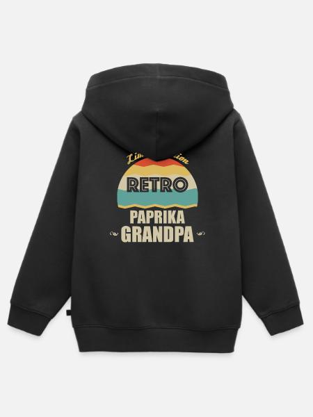 Retro Paprika Opa - Kinder Premium Organic Zip Hoodie - Schwarz