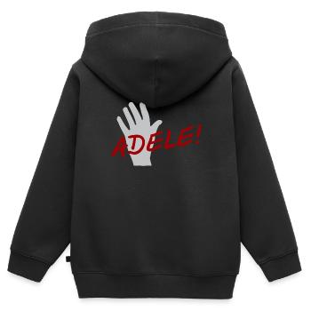 Au revoir! - Au revoir en souabe - Sweat Premium à capuche zippé enfant bio - noir - Dos - AI Model Kid Male (0cm)