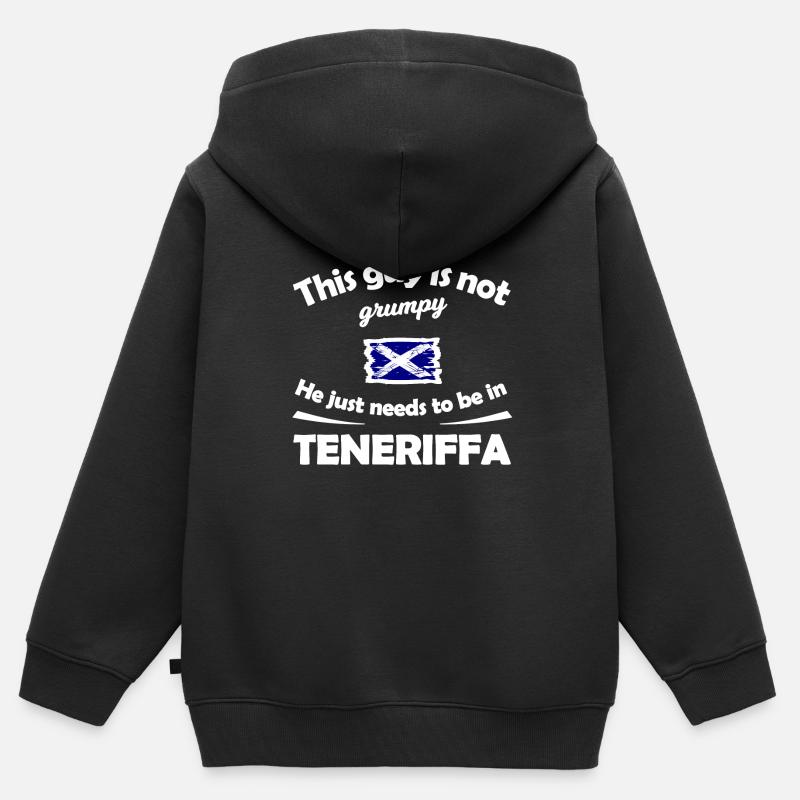 Vacances à Tenerife - Sweat Premium à capuche zippé enfant bio - noir