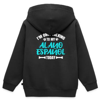 Alano Español - Sweat Premium à capuche zippé enfant bio - noir - Dos - AI Model Kid Male (0cm)