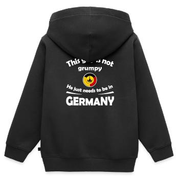 Fans d’Allemagne - Sweat Premium à capuche zippé enfant bio - noir - Dos - AI Model Kid Male (0cm)