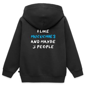 Mucuchies - Sweat Premium à capuche zippé enfant bio - noir - Dos - AI Model Kid Male (0cm)