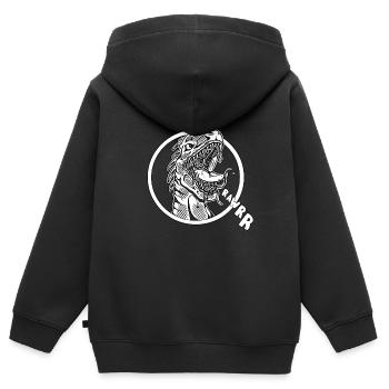 Dinosaure T-Rex Rawr - Sweat Premium à capuche zippé enfant bio - noir - Dos - AI Model Kid Male (0cm)