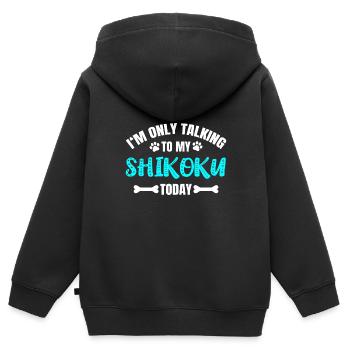Shikoku - Sweat Premium à capuche zippé enfant bio - noir - Dos - AI Model Kid Male (0cm)