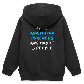 Pyrénées anatoliennes - Sweat Premium à capuche zippé enfant bio - noir - Dos - AI Model Kid Male (0cm)