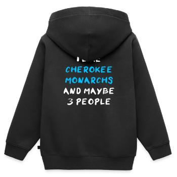 Cherokee Monarch - Kinder Premium Organic Zip Hoodie - Schwarz - Hinten - AI Model Kid Male (0cm)