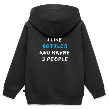 Rottle - Sweat Premium à capuche zippé enfant bio - noir - Dos - AI Model Kid Male (0cm)