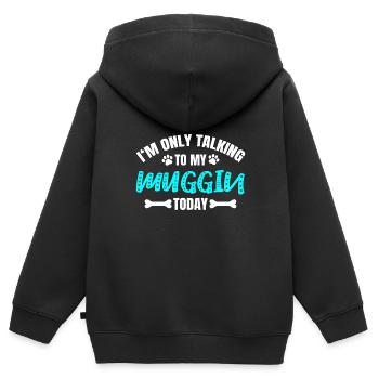 Muggin - Sweat Premium à capuche zippé enfant bio - noir - Dos - AI Model Kid Male (0cm)