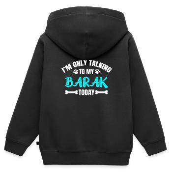 Barak - Sweat Premium à capuche zippé enfant bio - noir - Dos - AI Model Kid Male (0cm)