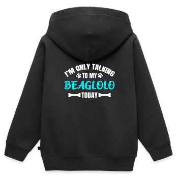 Beaglolo - Sweat Premium à capuche zippé enfant bio - noir - Dos - AI Model Kid Male (0cm)