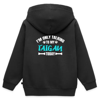 Taigan - Sweat Premium à capuche zippé enfant bio - noir - Dos - AI Model Kid Male (0cm)
