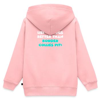 Fosses Border Collie - Sweat Premium à capuche zippé enfant bio - rose - Dos - AI Model Kid Female (0cm)