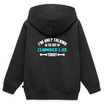 Clumber Lab - Kinder Premium Organic Zip Hoodie - Schwarz - Hinten - AI Model Kid Male (0cm)